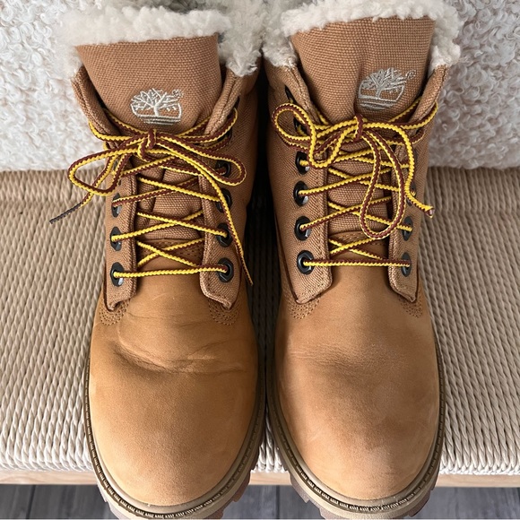 SOLD - Timberland Roll-Top Canvas and Leather Boots Size 4 Junior / 6 Women’s - Picture 3 of 14